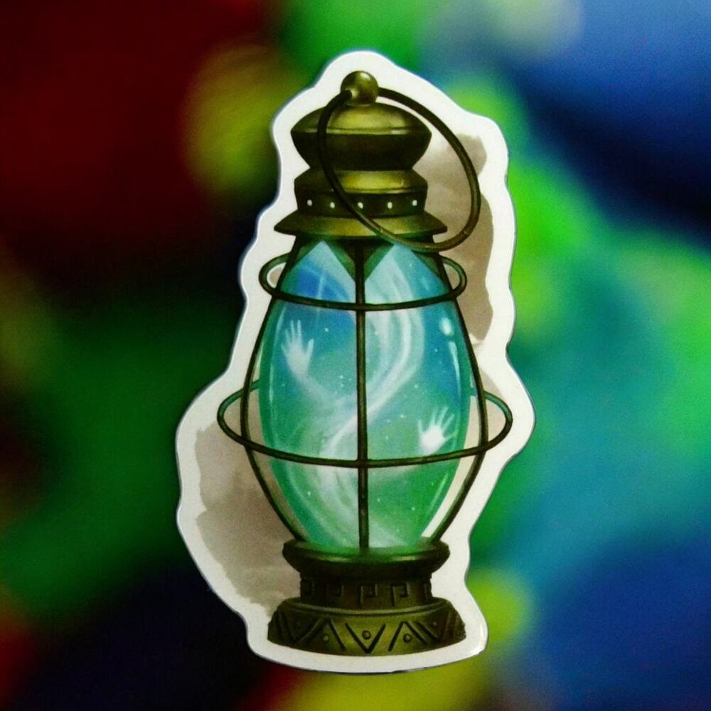 Lantern Ghost Hand Ethereal Spectral Mystical Spirit Wisp Soul Magic Sticker